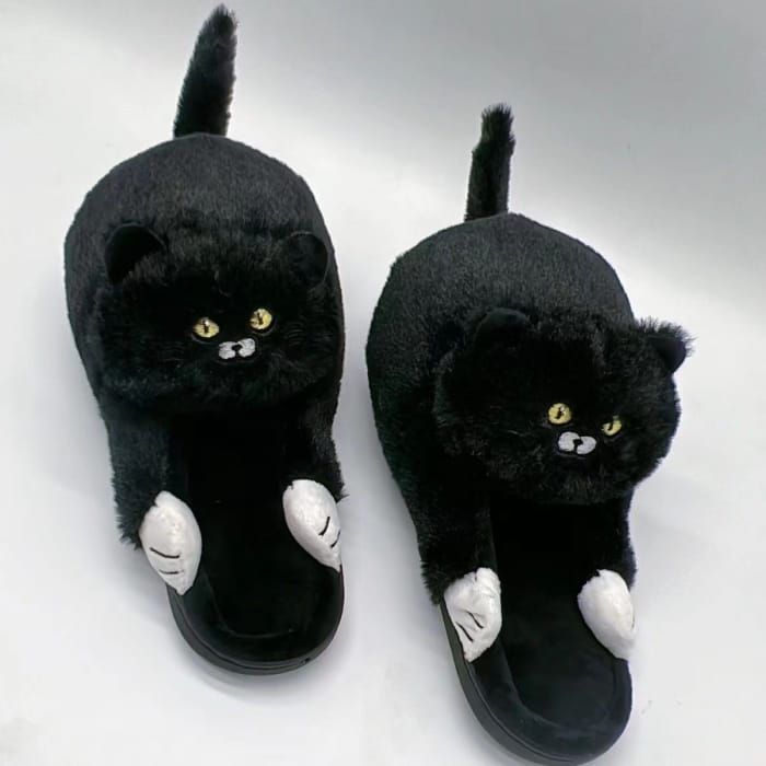 Kitty Home Slippers - A-black / US 6-7/UK 5-5.5/EU 36-37 -
