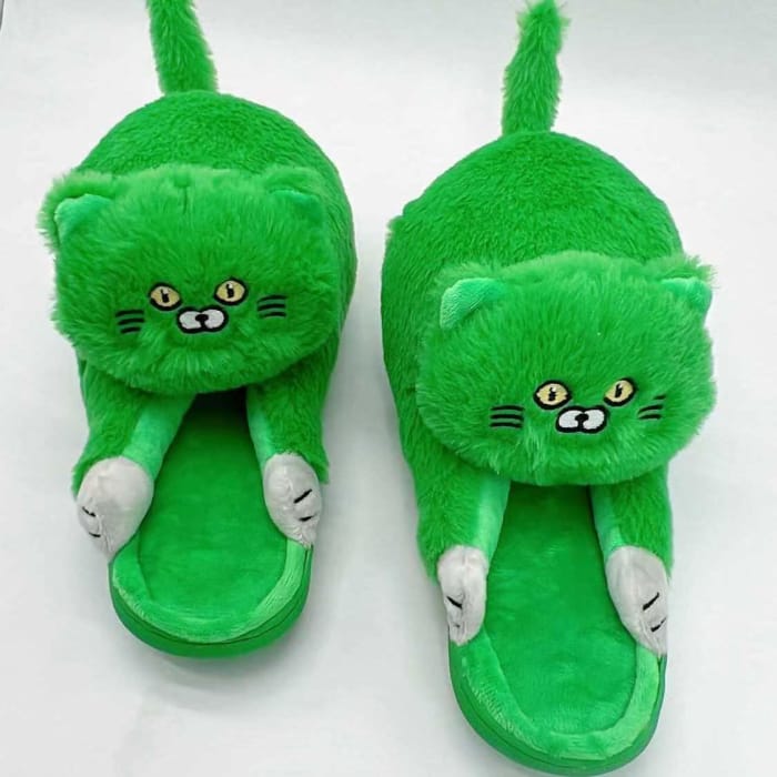 Kitty Home Slippers - A-grass green / US 6-7/UK 5-5.5/EU