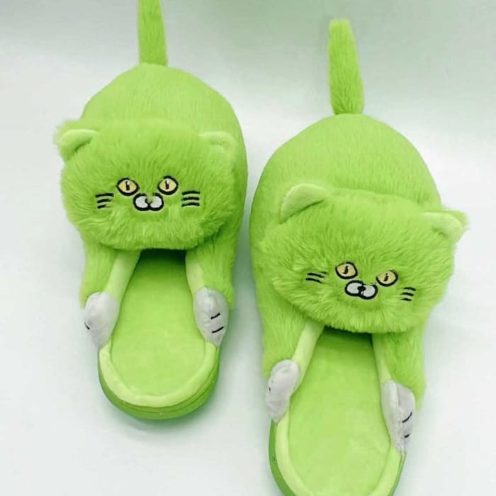 Kitty Home Slippers - A-light green / US 6-7/UK 5-5.5/EU