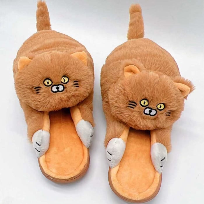 Kitty Home Slippers - A-orange / US 6-7/UK 5-5.5/EU 36-37 -