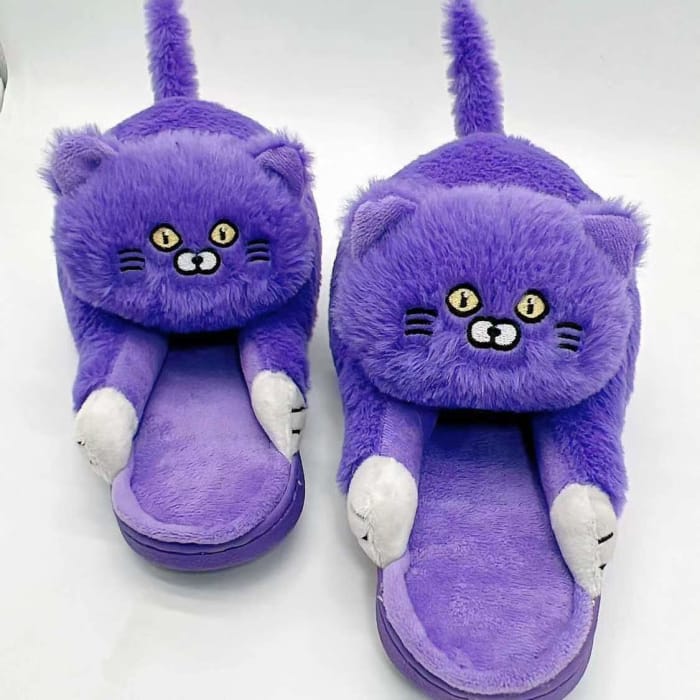Kitty Home Slippers - A-purple / US 6-7/UK 5-5.5/EU 36-37 -