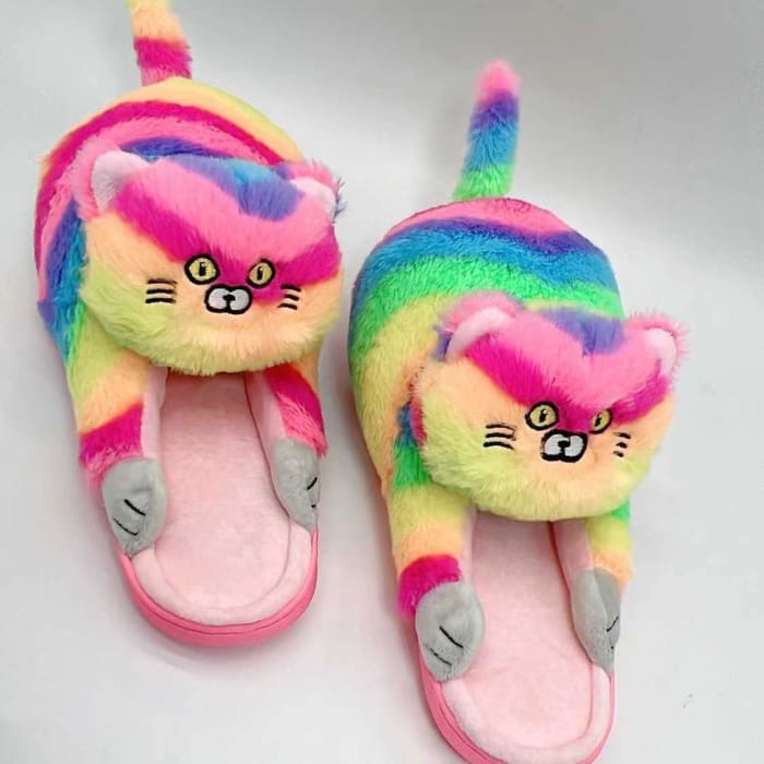 Kitty Home Slippers - A-rainbow color / US 6-7/UK 5-5.5/EU