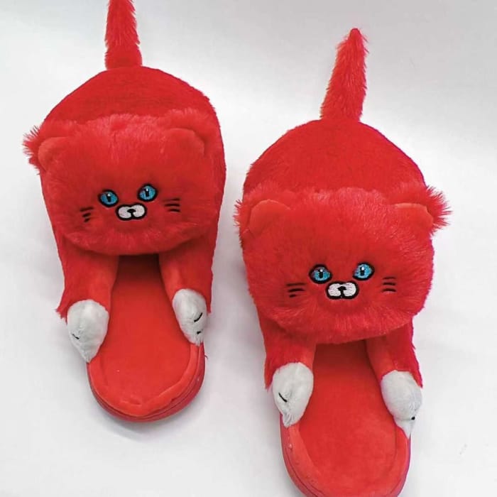 Kitty Home Slippers - A-red / US 6-7/UK 5-5.5/EU 36-37 -