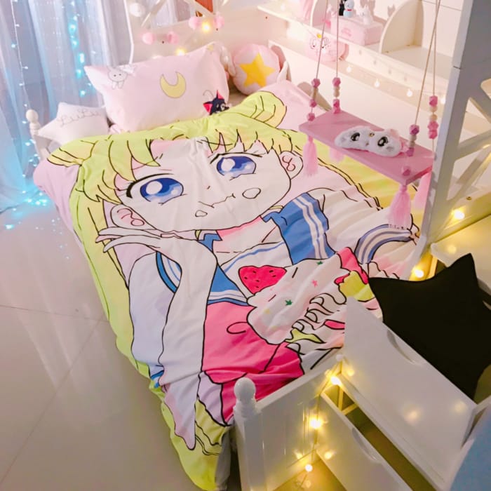 Kwaii Sailor Moon Three-Piece Bedsheet CP1711012 - Cospicky
