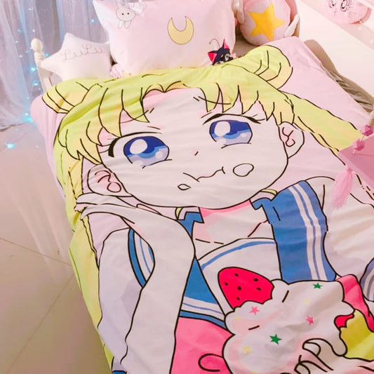 Kwaii Sailor Moon Three-Piece Bedsheet CP1711012 - Cospicky