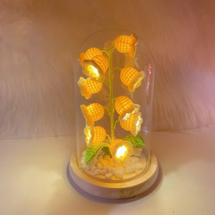 Lily Of The Valley LED Night Lamp Gift - Lampshade Yellow -