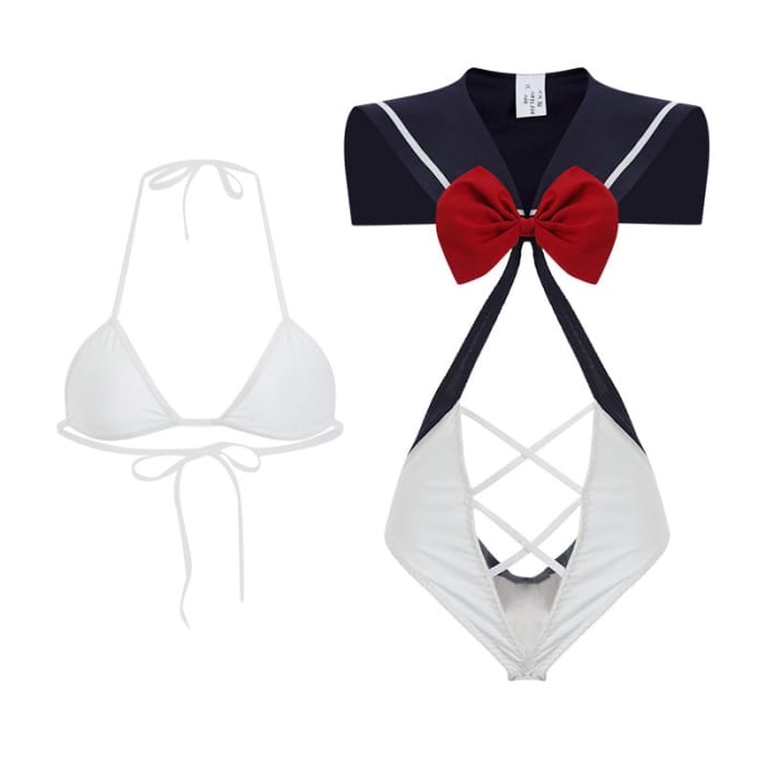 Lolita Anime Student Sailor Bodysuit Lingerie Set BG007