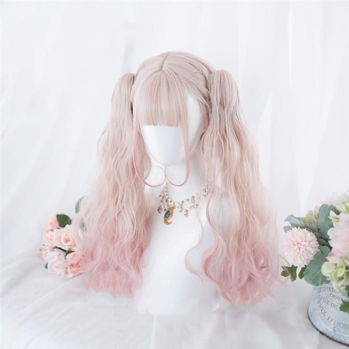 Lolita Cherry Pink Double Ponytail Wig C15658 - Cospicky
