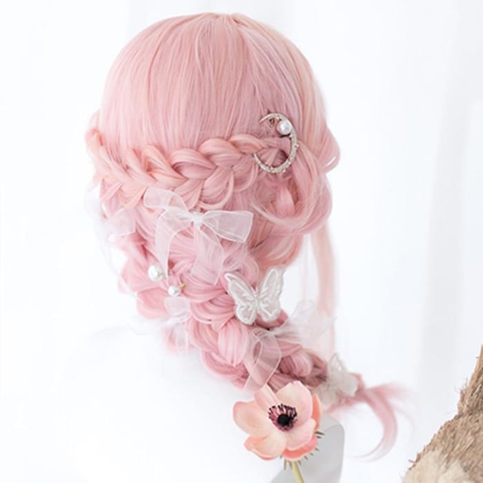 Lolita Cherry Pink Long Curly Wig C15475 - Cospicky