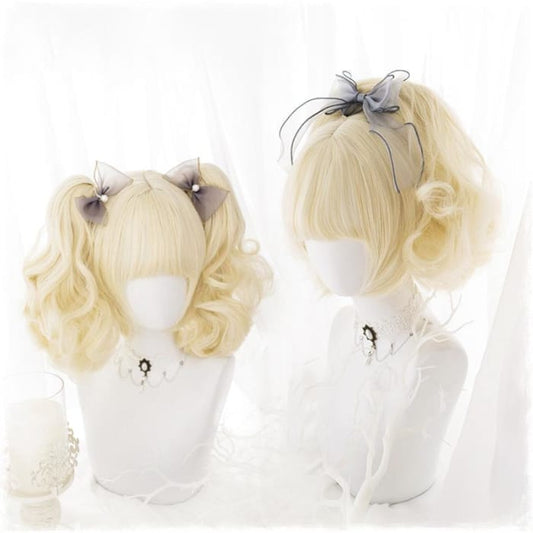 Lolita Cream Yellow Ponytail Wig C15723 - Cospicky