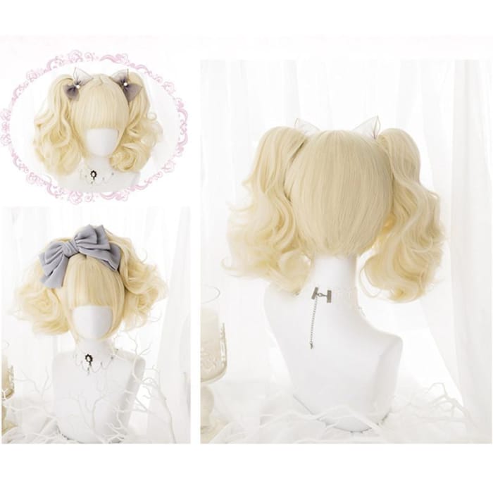 Lolita Cream Yellow Ponytail Wig C15723 - Cospicky