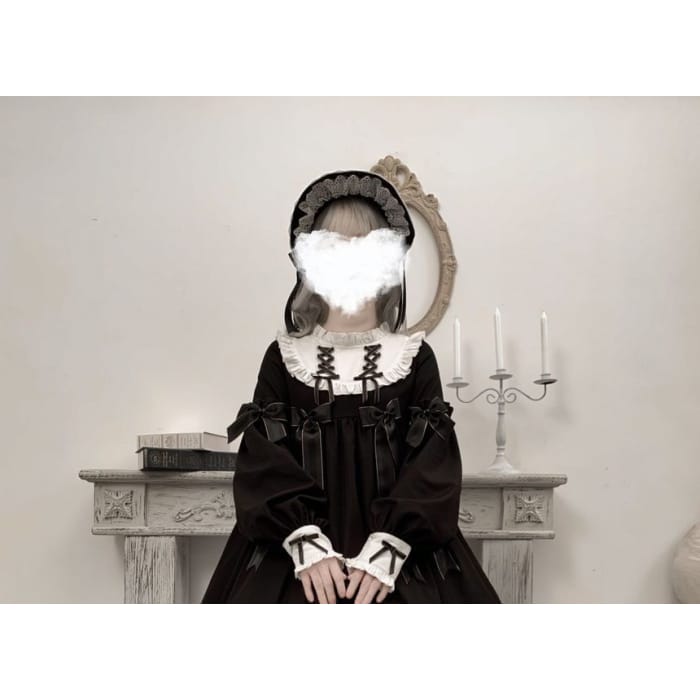 Long-Sleeve Bow Accent Lolita Dress-2