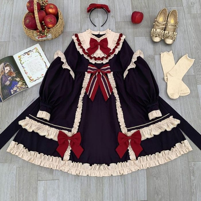 Long-Sleeve Ruffle Lolita Dress-1