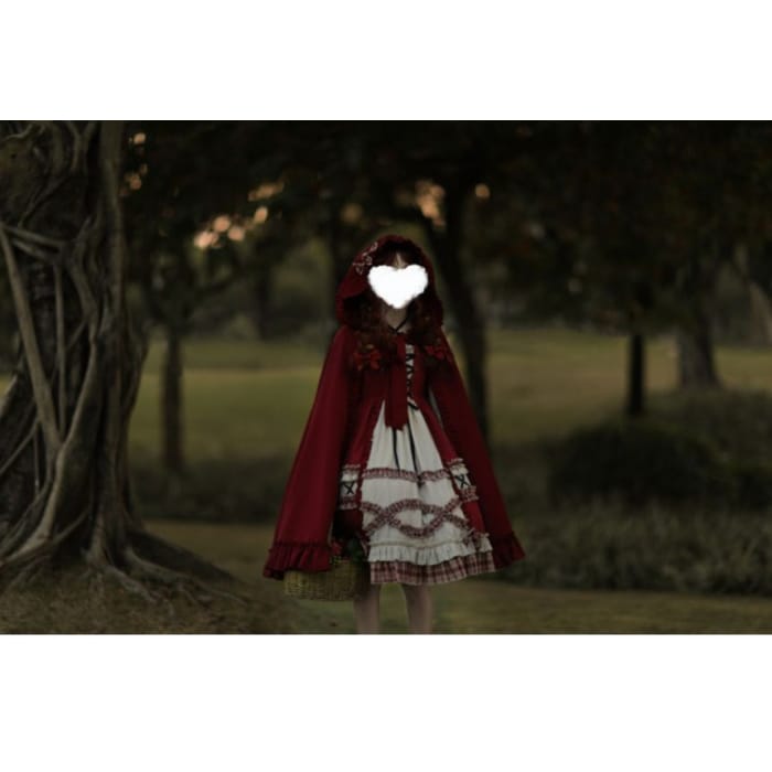 Long-Sleeve Ruffle Plaid Lolita Dress-3