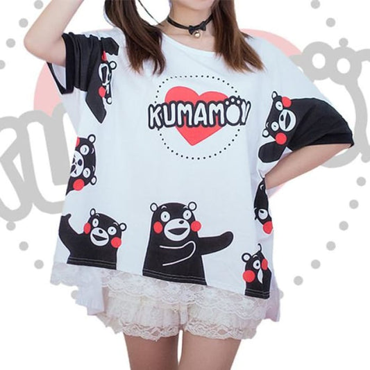 Loose Kumamoto Heart T-Shirt CP179422 - Cospicky