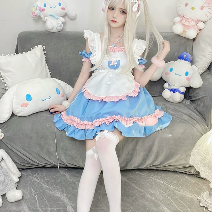 Lovely Candy Pink Blue Sweet Maid Dress ON655 - dress