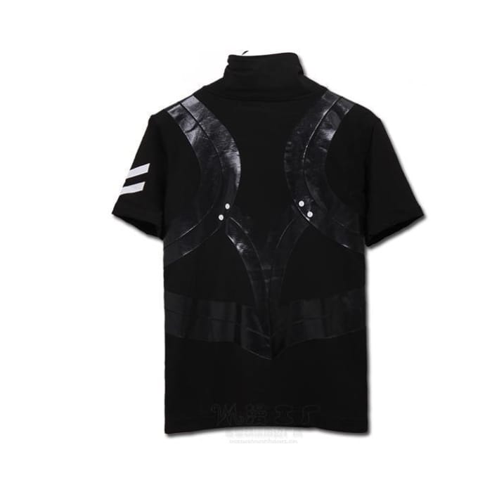 M-XXL Black [Tokyo Ghouls] Short Sleeves Zipper Jacket T-shirt CP152798 - Cospicky