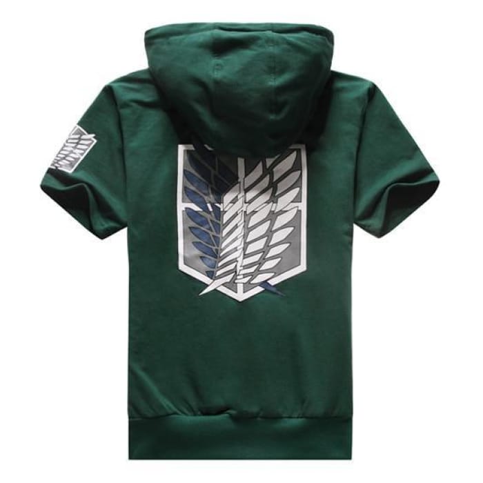 M-XXL Green/White Attack on Titan Sweater Hooded Coat CP153485 - Cospicky