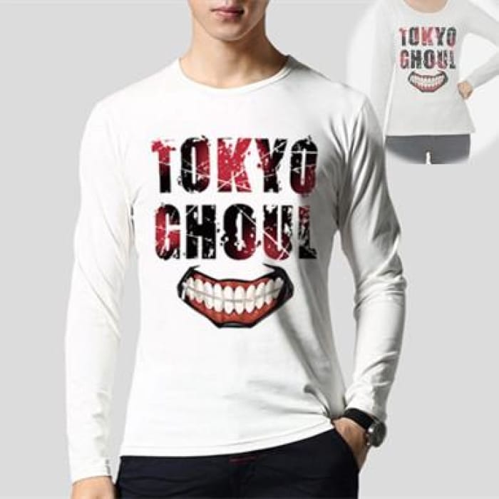 M/L/XL White Tokyo Ghoul Body Fit Long Sleeve T-shirt CP165313 - Cospicky