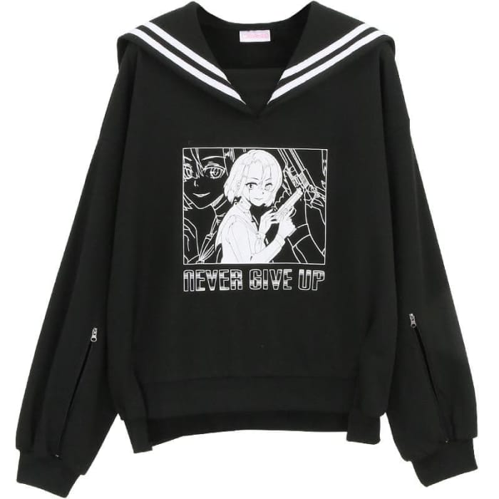 Navy Wind Gridrunner Girl Anime Punk Street Sweatshirt 