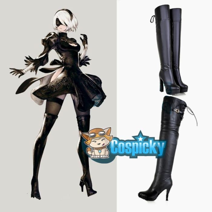 Nier Automata 2B Over Knee Cosplay Boots CP179650 - Cospicky