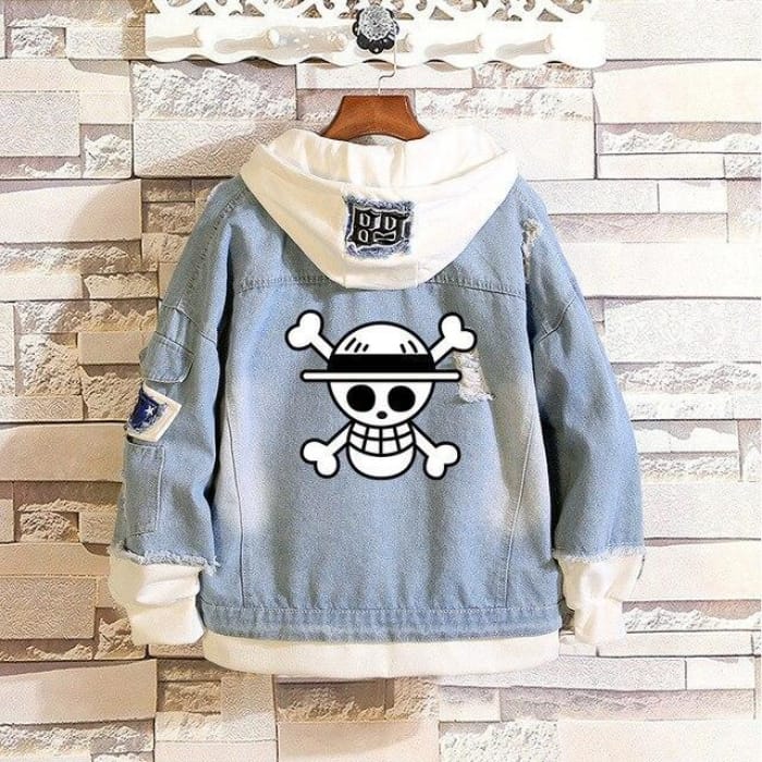 One Piece Jean Jacket <br> Straw Hat Jolly Roger - Cospicky