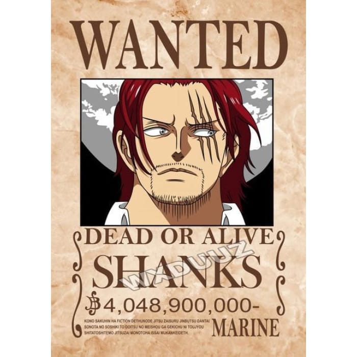 One Piece Wanted Poster <br> Shanks Bounty - Cospicky