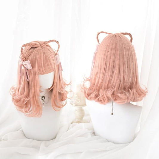 Orange Kawaii Lolita Short Curl Wig C13669 - Cospicky