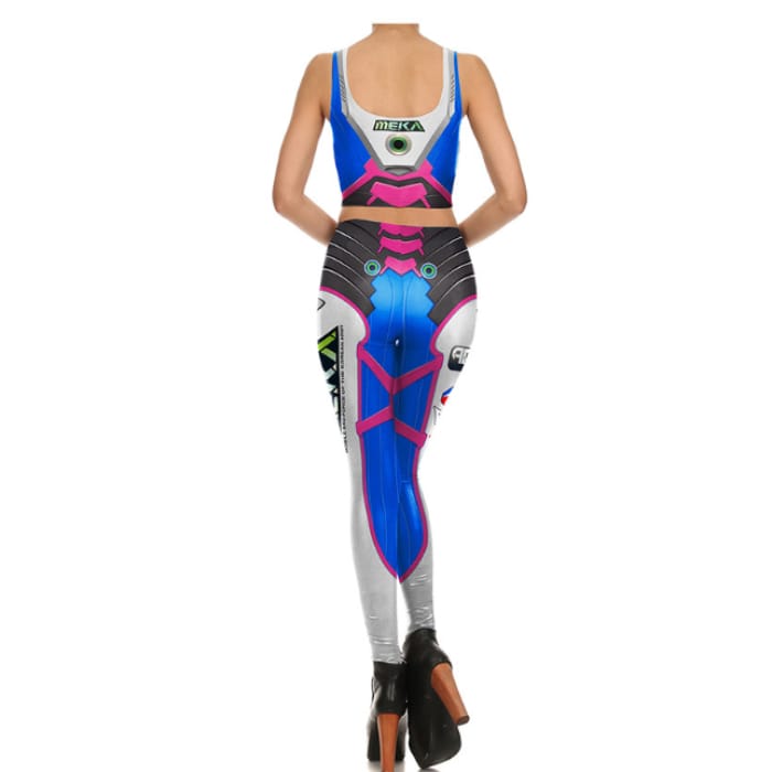 Overwatch  D.VA Cosplay Costume 3D Print Slim Top Leggings CP1812390 - Cospicky