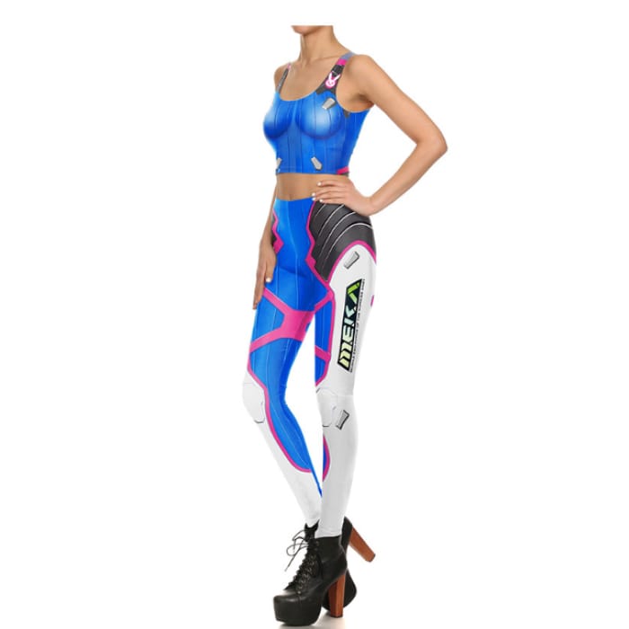 Overwatch  D.VA Cosplay Costume 3D Print Slim Top Leggings CP1812390 - Cospicky