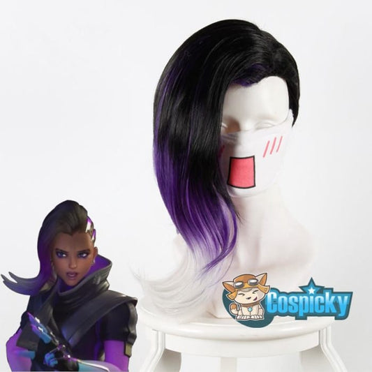 Overwatch Sombra Black Purple Cosplay Wig CP179178 - Cospicky