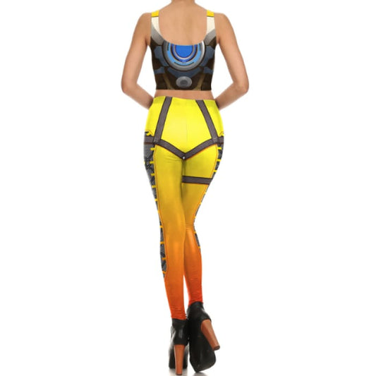 Overwatch  Tracer Cosplay Costume 3D Print Slim Top Leggings CP1812413 - Cospicky