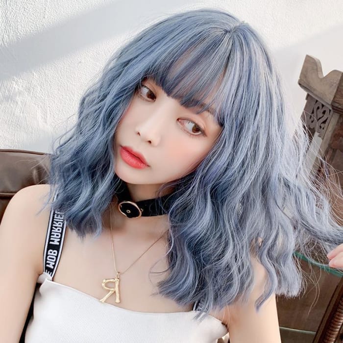 Pastel Cute Blue Grey Lolita Wigs C14774 - Cospicky