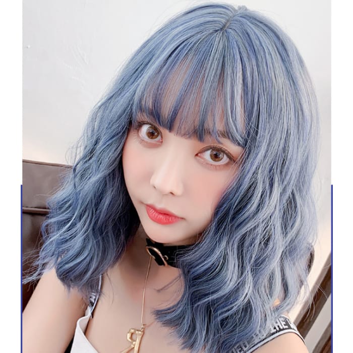 Pastel Cute Blue Grey Lolita Wigs C14774 - Cospicky