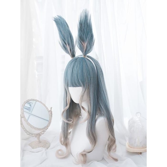 Pastel Mixed Color Lolita long Curl Wig C12976 - Cospicky
