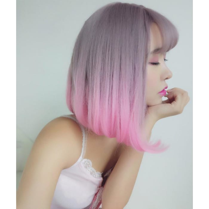 Pastel Pink Gradient Air Bang Wig CP168586 - Cospicky