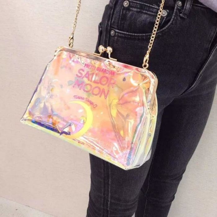 Pastel Sailor Moon Hologram Cross Body Bag/Makeup Bag C14016