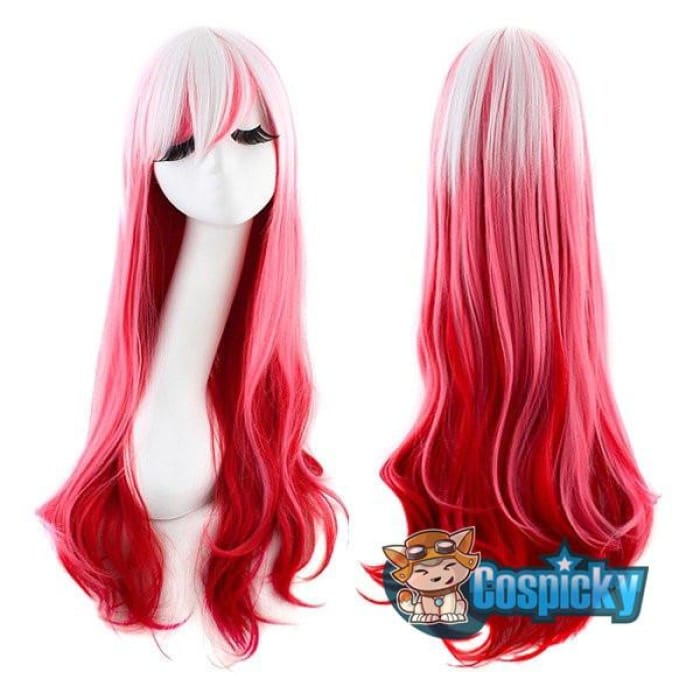 Pink and Beige Mixed Color Long Curly Wig CP178697 - Cospicky