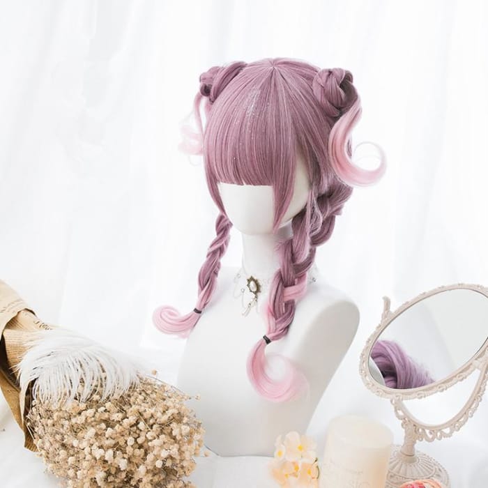 Pink Gradient Lolita Long Curl Wig C12798 - Cospicky