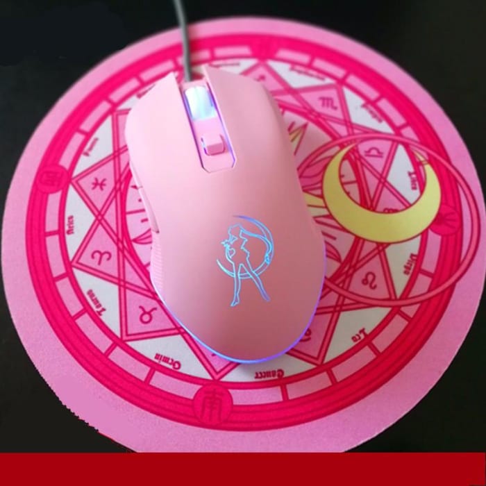 Pink Kawaii Light Sailor Moon USB Mouse C14107
