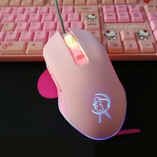 Pink Kawaii Light Sailor Moon USB Mouse C14107