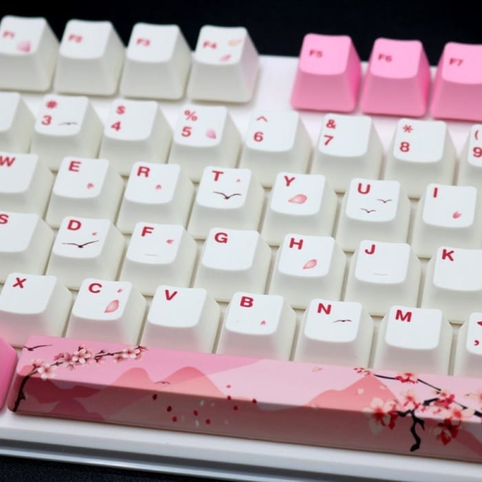 Pink Sakura Pattern Keycap set