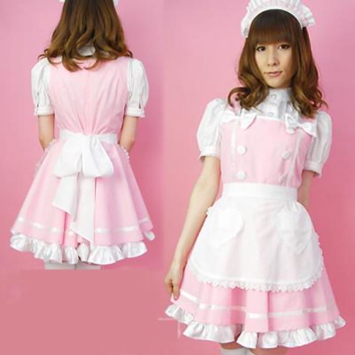 Pinky Caff Maid Dress Cosplay Costume CP153701 - Cospicky