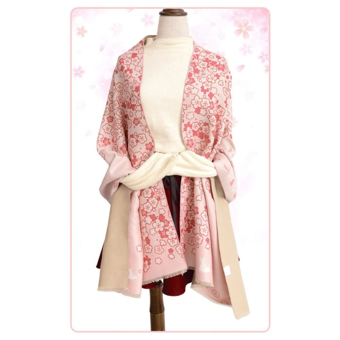 Pinky Sakura Winter Fleece Shawl CP154683 - Cospicky