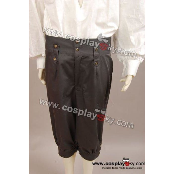 Pirates Of The Caribbean Jack Sparrow Jacket Vest Belt Shirt Pants Costume Set - Cospicky