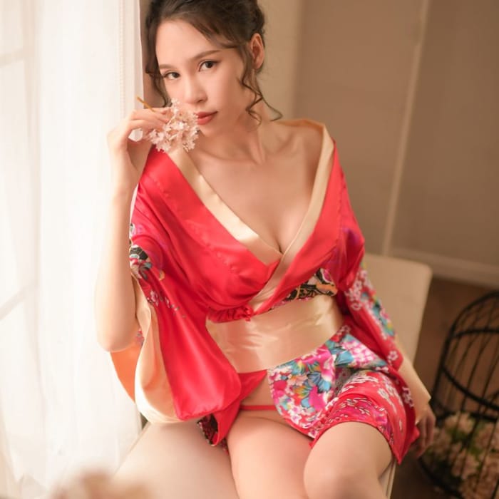 Printed Kimono Night Dress YC1132 - Pajamas