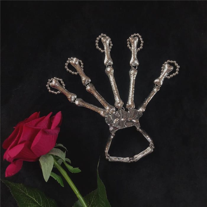 Punk Skeleton Ring Bracelet C15307 - Cospicky