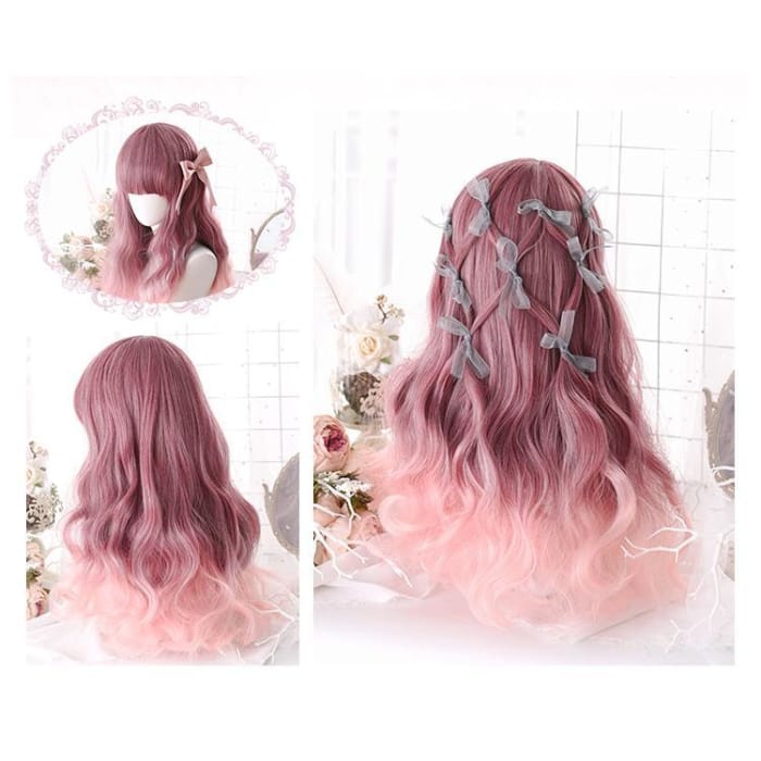 Red Mixed Lolita Long Curl Wig C13659 - Cospicky