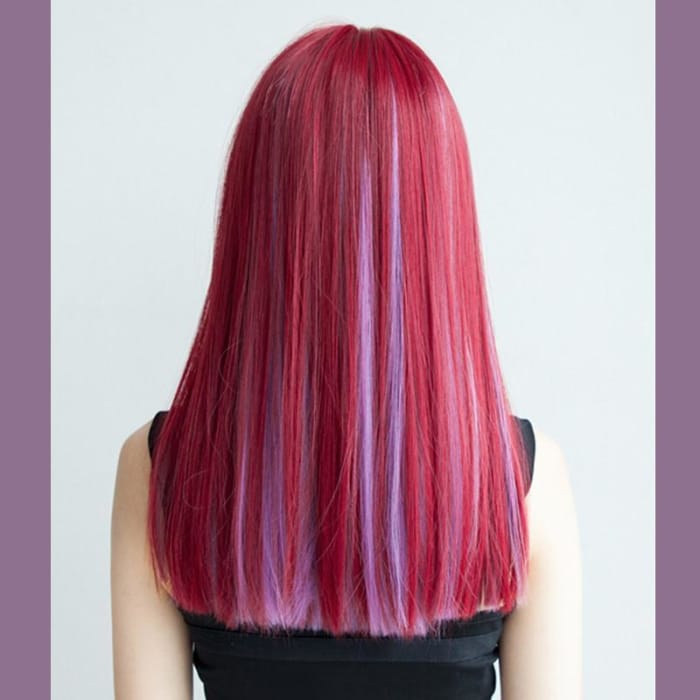 Red Purple Long Straight Wig C15806 - Cospicky