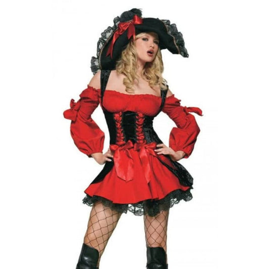 Red Sexy Pirate Halloween Costumes For Women Game Club Party